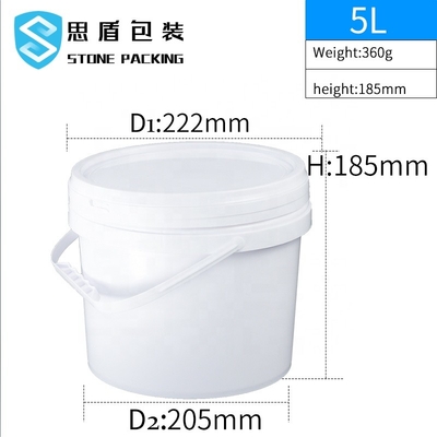 プラスティック容器360gのあたりのDia 222mm PPの白い5l化学薬品