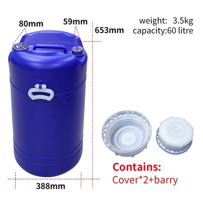 HDPE青い60L PasticのハンドルOEM ODMが付いている55ガロンのプラスチック ドラム