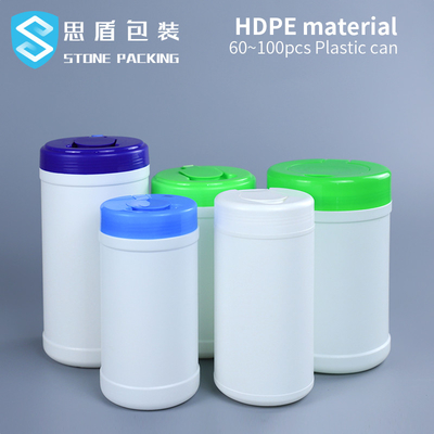 半透明なねじ帽子のHDPEのぬれたワイプのプラスティック容器900g