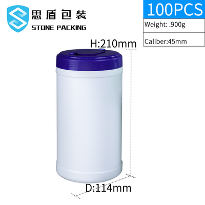 半透明なねじ帽子のHDPEのぬれたワイプのプラスティック容器900g