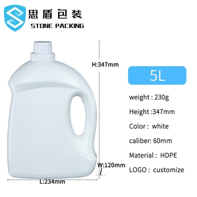 60mmねじ帽子のHDPEの空の洗濯洗剤は2kg 5kgをびん詰めにする